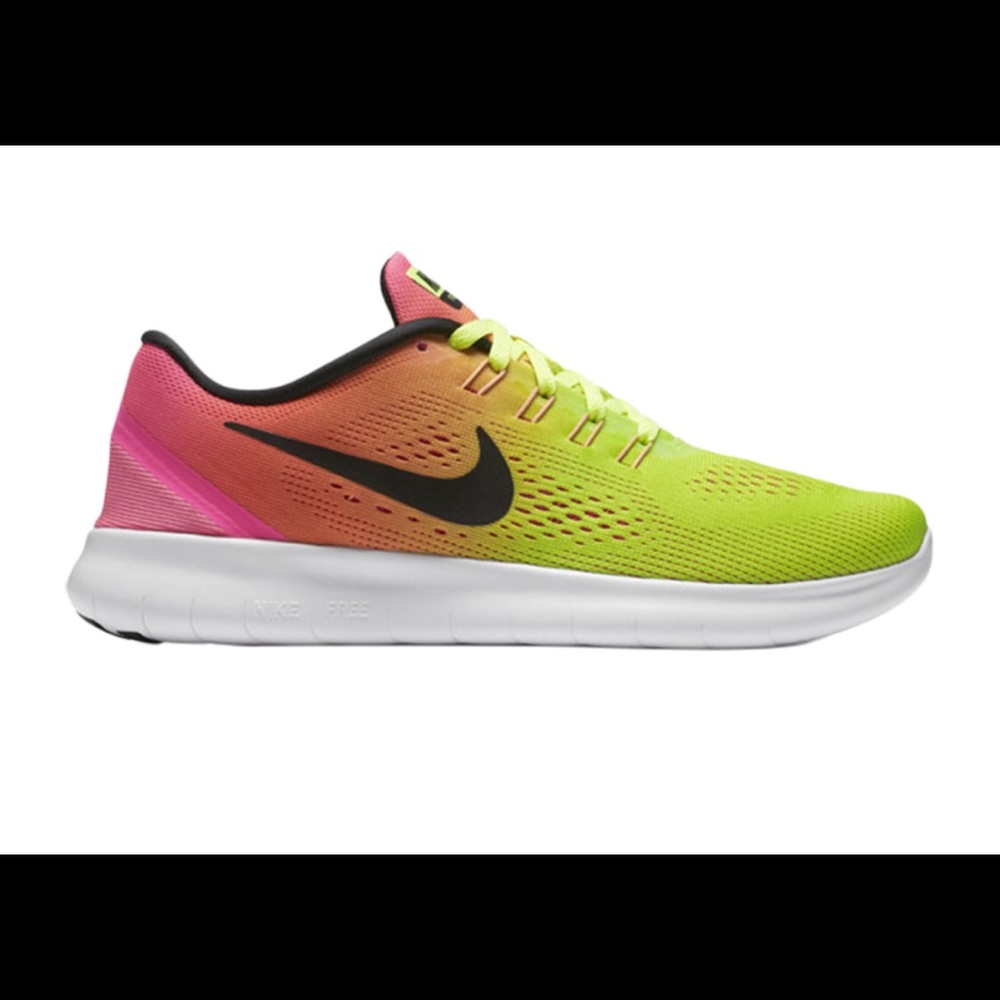 Nike Free Run RN Yellow Pink sneakers